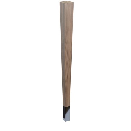 DESIGNS OF DISTINCTION 29" Square Tapered Leg and 4" Chrome Ferrule - Walnut 01241029WLCR1